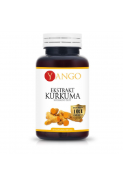 Yango Kurkuma - ekstrakt 10:1 + sproszkowany korze + piperyna Suplement diety 60 kaps.