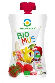 Bio Food Mus malinowo-bananowo-jabkowy 90 g Bio