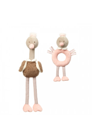 Babyono Zestaw zabawek edukacyjnych - przytulanka i grzechotka Ostrich McKnox Family