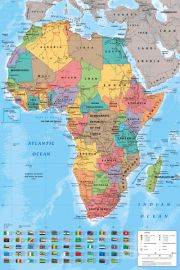 Mapa Afryki - plakat 61x91,5 cm