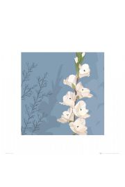 Niebieskie Kwiaty - plakat premium 40x40 cm