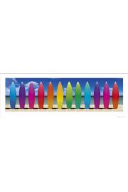 Kolorowe Deski Surfingowe - plakat premium 95x33 cm