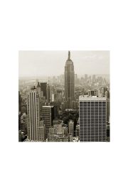 Nowy Jork. Manhattan panorama w sepii - plakat premium 40x40 cm