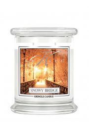 Kringle Candle rednia wieca z dwoma knotami Snowy Bridge 411 g