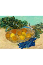 Still Life of Oranges and Lemons with Blue Gloves, Vincent van Gogh - plakat 60x40 cm