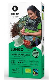Oxfam Fair Trade Kawa arabica lungo fair trade w kapsukach do nespresso 10 kaps. Bio