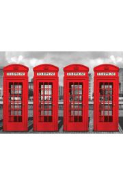 Londyn Czerwone Budki Telefoniczne - plakat 91,5x61 cm