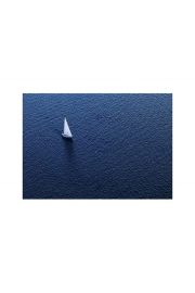 Lonely yacht. The top view - plakat premium 80x60 cm