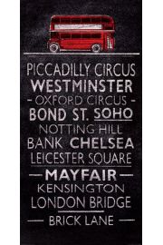 Tablica - Londyn Czerwony Autobus - plakat premium 50x100 cm