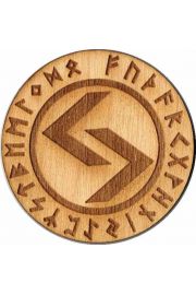 Runa Jeran 5 cm - amulet drewniany