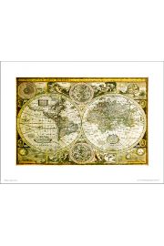 Historyczna Mapa wiata - plakat premium 40x30 cm
