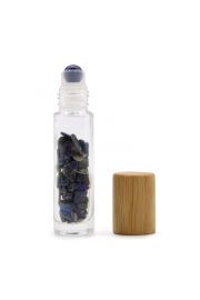 Gemstone Essential Oil Roller Bottle, sodalit, z drewn nakrtk