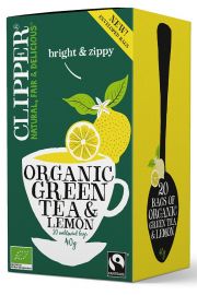 Clipper Herbata zielona z cytryn fair trade 20 x 2 g Bio