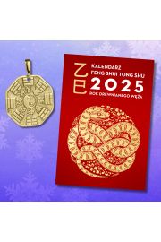 Zestaw Kalendarz Feng Shui Tong Shu 2025 i wisior Amulet Bagua