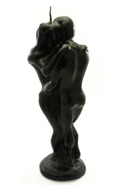 Czarna wieca z parafiny - wieczka figurka kochankw