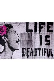 Banksy Billie Holiday Life is Beautiful - plakat 91,5x61 cm