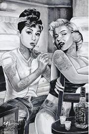 Audrey Hepburn i Marilyn Monroe w Tatuaach James Danger Harvey - plakat 61x91,5 cm