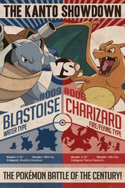 Pokemon Go Charizard kontra Blastoise - plakat 61x91,5 cm