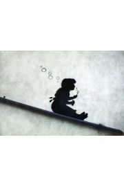 Banksy Girl Sliding Bubbles - plakat