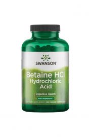 Swanson Hydrochloric acid (Betaina 325mg + Pepsyna 82mg) Suplement diety 250 kaps.