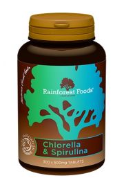 Rainforest Foods Chlorella & spirulina - suplement diety 300 tab. Bio