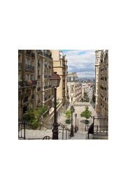 Pary. Paris Montmartre - plakat premium 40x40 cm
