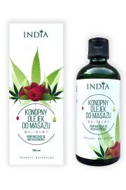 India Cosmetics Konopny olejek do masau - malinowy 100 ml