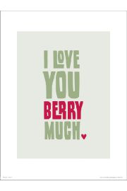 Typographic Love You Berry Much - plakat premium 30x40 cm