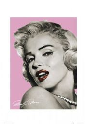 Marilyn Monroe pink - plakat premium 60x80 cm