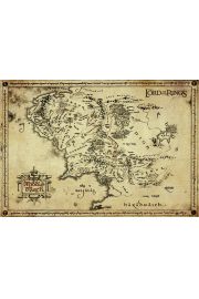 Antyczna Mapa na Pergaminie - Wadca Piercieni Lord of the Rings - Edycja Kolekcjonerska - plakat premium 66,5x46,5 cm