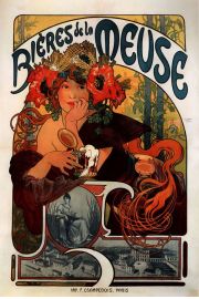 Bi?res de la Meuse Alfons Mucha - plakat 61x91,5 cm