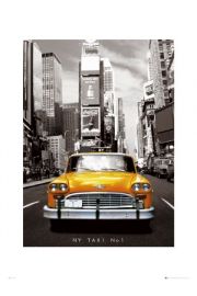 Nowy Jork taxi no 1 - plakat premium 60x80 cm