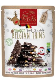 Belvas witeczne kawaki czekolady gorzkiej z solonym karmelem i cukierkami fair trade bezglutenowe 150 g Bio