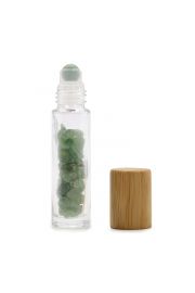 Gemstone Essential Oil Roller Bottle, Aventuryn, z drewnian nakrtk