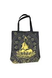 Baweniana torba z zamkiem i podszewk `Tajski Budda`