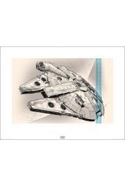 Gwiezdne Wojny Star Wars The Force Awakens Millennium Falcon - plakat premium