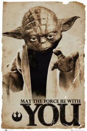 Star Wars Gwiezdne Wojny - Yoda - Niech moc bdzie z Tob - plakat 61x91,5 cm