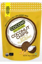 Cocomi Chipsy kokosowe pikantne z kurkum praone bezglutenowe 40 g Bio