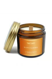 Your Candle wieca sojowa zapachowa z drewnianym knotem sony karmel 120 ml