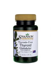 Swanson, Usa Swanson Thyroid Glandular (Wolne od tyroksyny tkanki tarczycy nowozelandzkich bydlt) 200mg 60kaps.