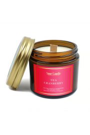 Your Candle wieca sojowa zapachowa z drewnianym knotem tea cranberry 120 ml