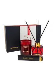 Sorvella Perfume Zestaw Candle & Reed Red Bacarat patyczki zapachowe + zapaki + wieca