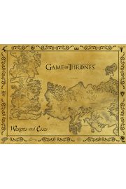 Gra o Tron Mapa Westeros i Essos - plakat 50x40 cm