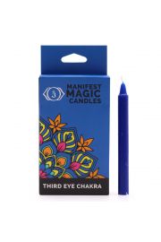 Manifest Magic Candles Third Eye Chakra, Magiczne wiece Intencyjne Czakra Trzeciego Oka, 12 szt