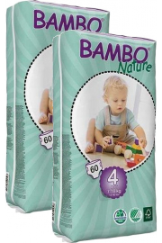 Bambo Nature Pieluszki 4 Maxi 7-18 kg Zestaw 2 x 60 szt.