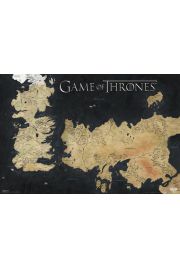 Gra o Tron Mapa Essos i Westeros - plakat 91,5x61 cm
