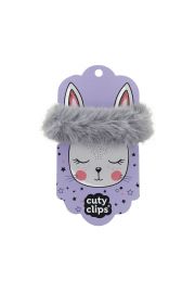 Gumka do wosw cuty clips - fluffy bunny grey