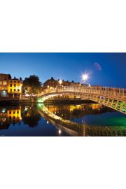 Dublin Halfpenny Bridge Noc - plakat 91,5x61 cm