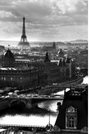 Pary Panorama Miasta Wiea Eiffla - plakat 61x91,5 cm