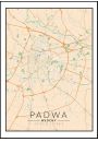 Padwa, Wochy mapa kolorowa - plakat 50x70 cm